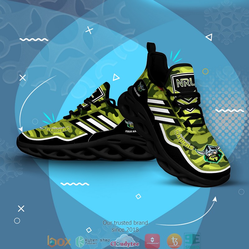 NRL Canberra Raiders Custom Name Green Camo Max Soul Shoes NRL Canberra Raiders Custom Name Green Camo Max Soul Shoes