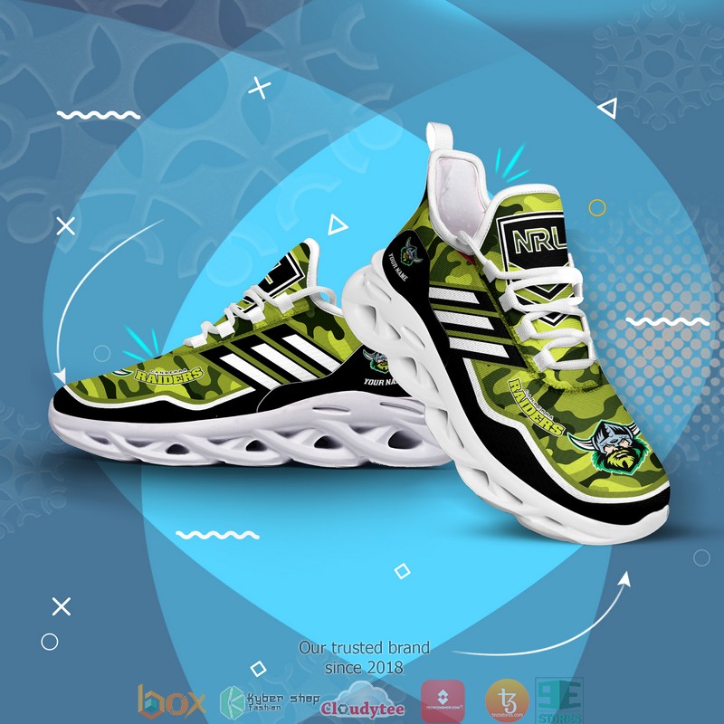 NRL Canberra Raiders Custom Name Green Camo Max Soul Shoes NRL Canberra Raiders Custom Name Green Camo Max Soul Shoes