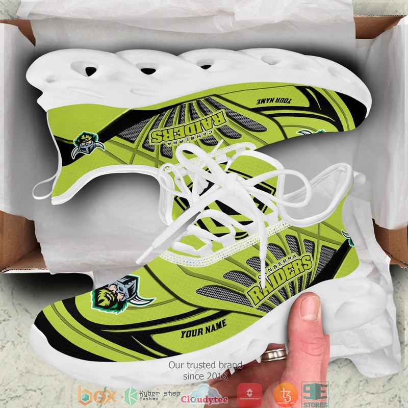 NRL Canberra Raiders Custom Name Green Max Soul Shoes V2