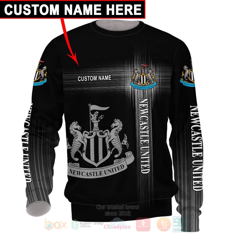 Newcastle United FC Custom Name Black Sweatshirt