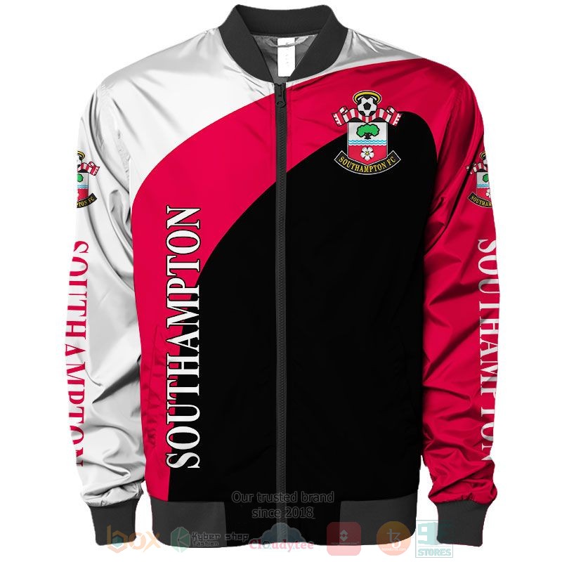 Southampton FC White Red Black Bomber Jacket