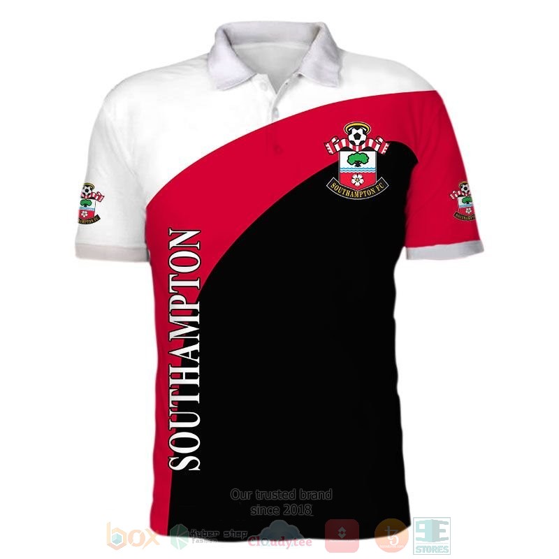 Southampton FC White Red Black Polo Shirt Southampton FC White Red Black Polo Shirt