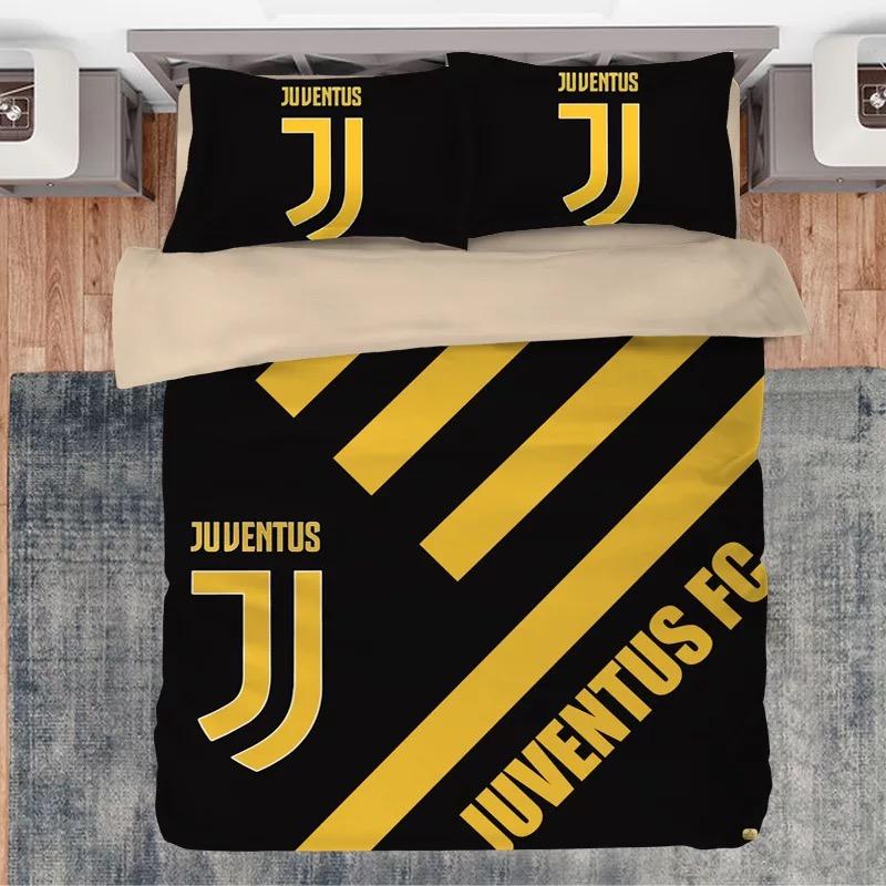 Juventus FC Black Yellow Pattern Bedding Set