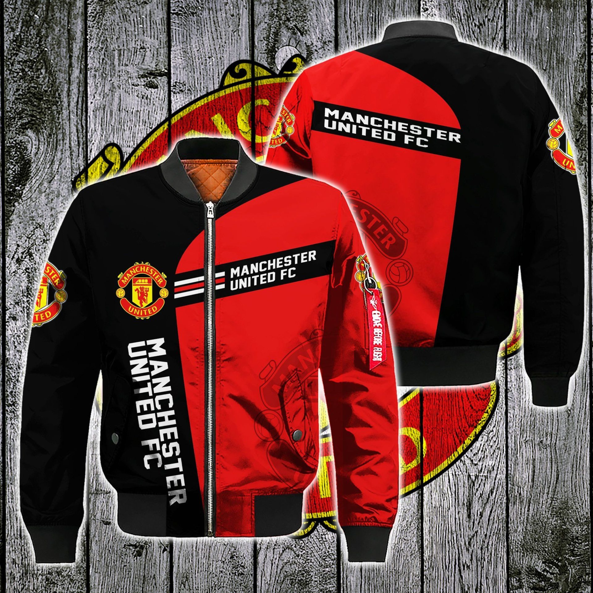 Manchester United Red Black Bomber Jacket