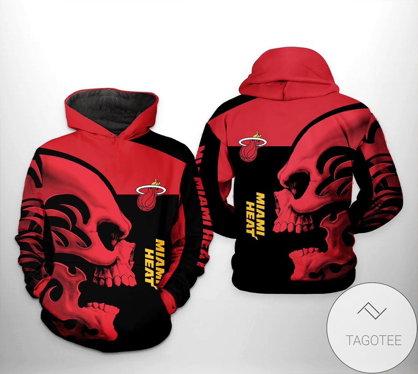 NBA Miami Heat Red Skull Pullover Hoodie