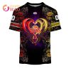 AFL Gold Coast Suns Custom Name Number Rose Dragon T-Shirt