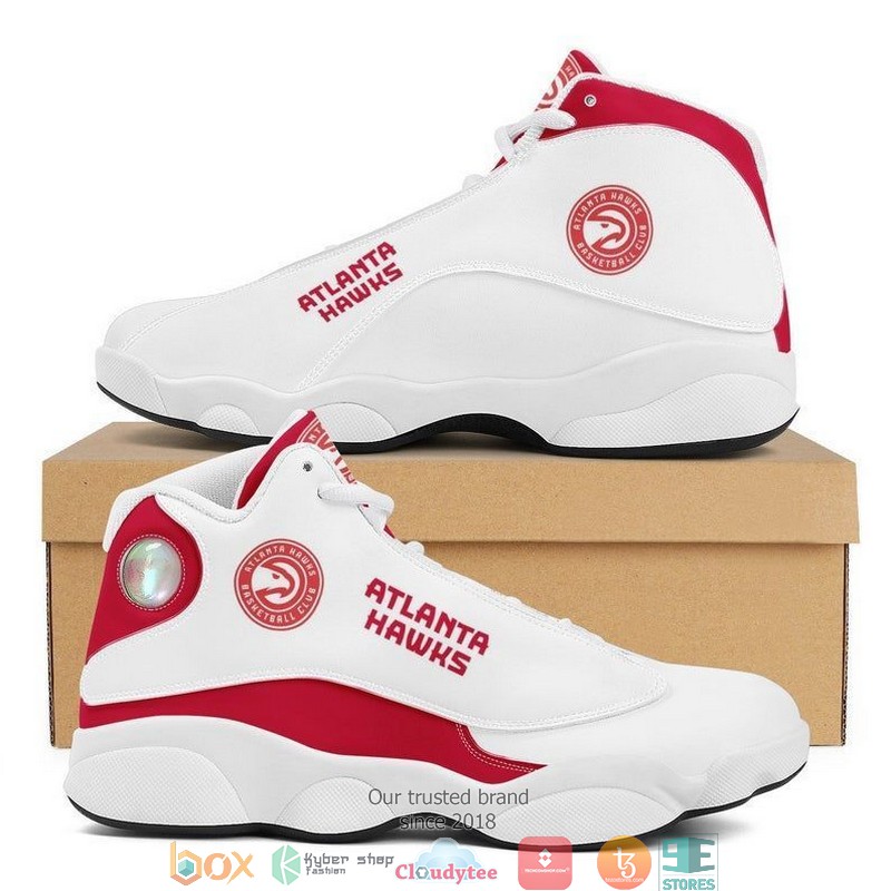 NBA Atlanta Hawks White Red Air Jordan 13 Shoes NBA Atlanta Hawks White Red Air Jordan 13 Shoes