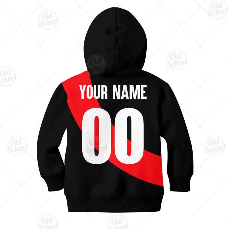 AFL Essendon Bombers Custom Name Number 1989 Vintage Retro Guernsey Kids Pullover Hoodie