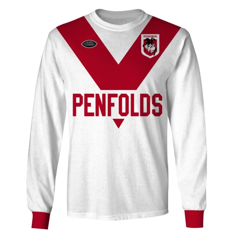 NRL St. George Illawarra Dragons Custom Name Number 1979 Vintage Retro Jersey Sweatshirt