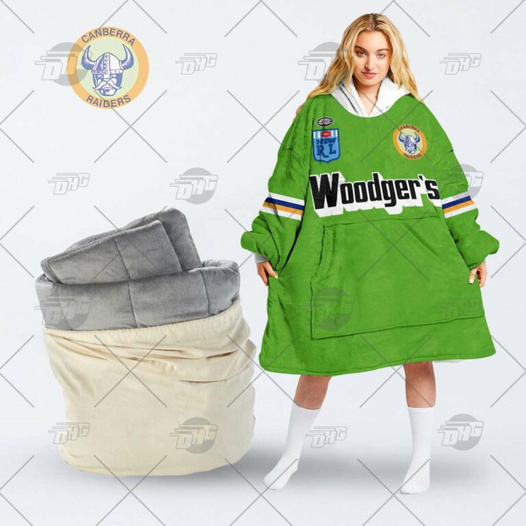 NRL Canberra Raiders Custom Name Number 1989 Vintage Retro Jersey Fleece Oodie