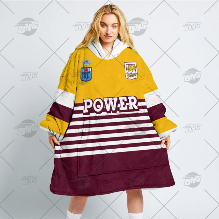 NRL Brisbane Broncos Custom Name Number 1988 Vintage Retro Jersey Fleece Oodie
