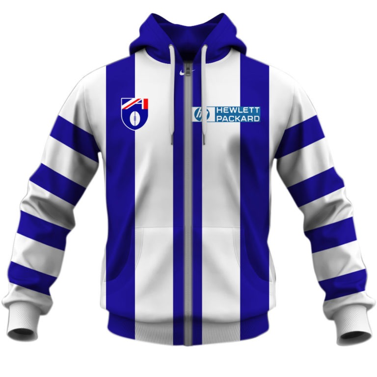AFL North Melbourne Kangaroos Custom Name Number 90s Vintage Retro Guernsey Zip Up Hoodie V2 AFL North Melbourne Kangaroos Custom Name Number 90s Vintage Retro Guernsey Zip Up Hoodie V2