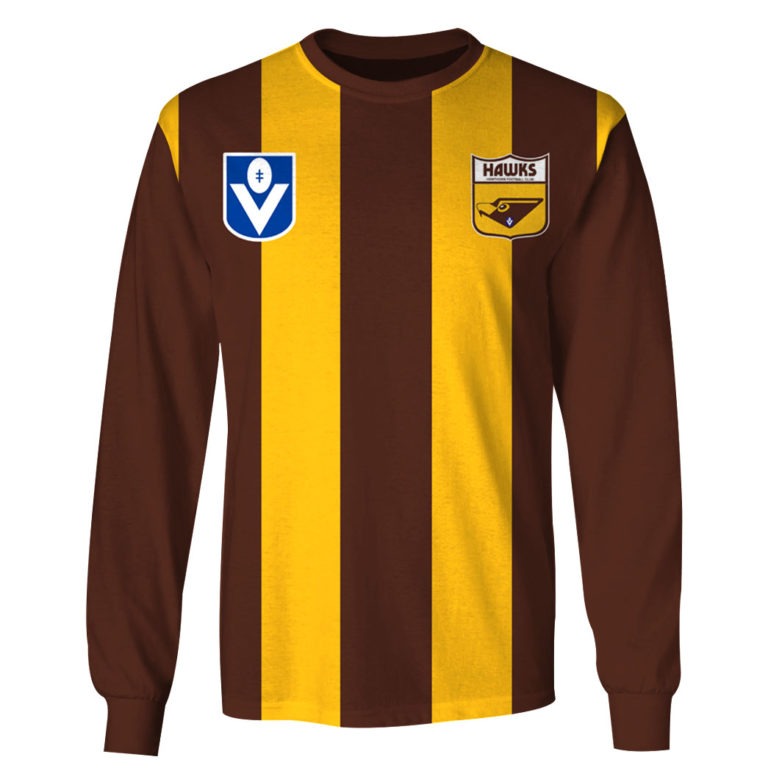 AFL Hawthorn Hawks Custom Name Number 90s Vintage Retro Guernsey Sweatshirt AFL Hawthorn Hawks Custom Name Number 90s Vintage Retro Guernsey Sweatshirt