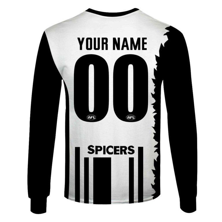AFL Collingwood Magpies Custom Name Number 90s Vintage Centenary Guernsey Sweatshirt