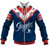 NRL Sydney Roosters Custom Name Number 2020 Home Jersey Zip Up Hoodie