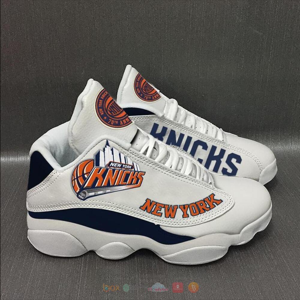 NBA New York Knicks White Blue Air Jordan 13 Shoes