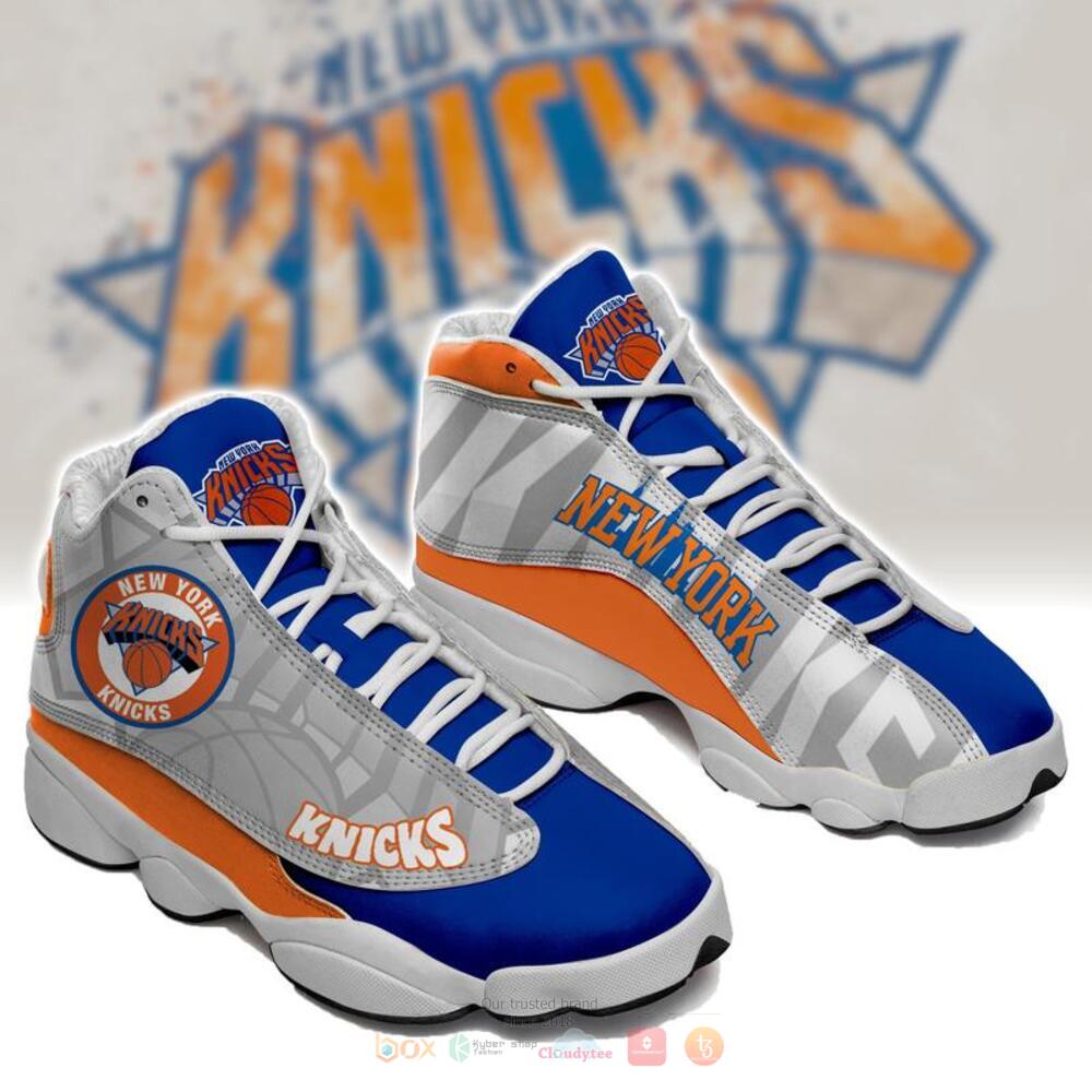 NBA New York Knicks Silver Blue Air Jordan 13 Shoes