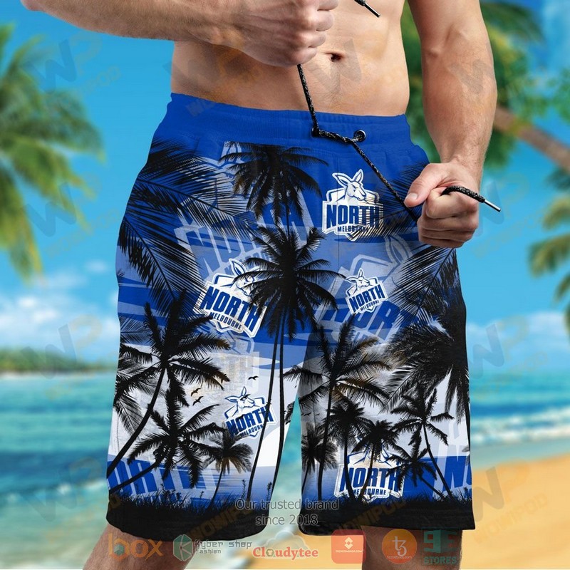 AFL North Melbourne Kangaroos Palm Trees Sunrise Men Beach Shorts AFL North Melbourne Kangaroos Palm Trees Sunrise Men Beach Shorts