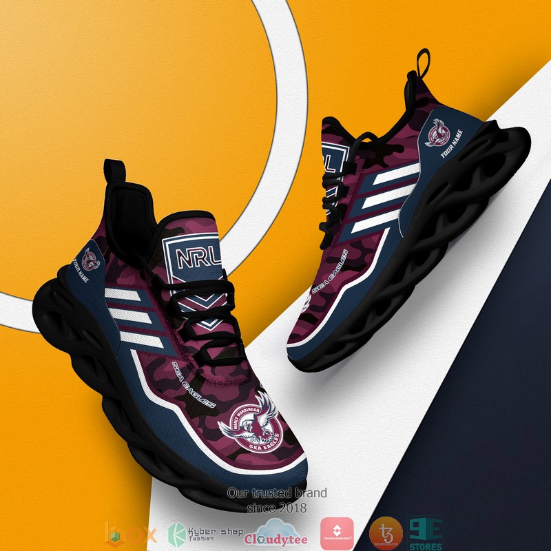 NRL Manly Warringah Sea Eagles Custom Name Camo Max Soul Shoes NRL Manly Warringah Sea Eagles Custom Name Camo Max Soul Shoes