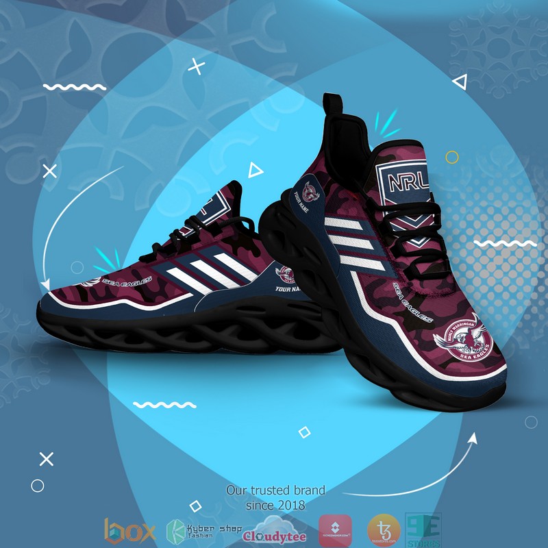 NRL Manly Warringah Sea Eagles Custom Name Camo Max Soul Shoes NRL Manly Warringah Sea Eagles Custom Name Camo Max Soul Shoes