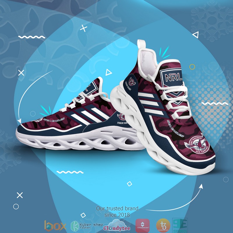 NRL Manly Warringah Sea Eagles Custom Name Camo Max Soul Shoes NRL Manly Warringah Sea Eagles Custom Name Camo Max Soul Shoes