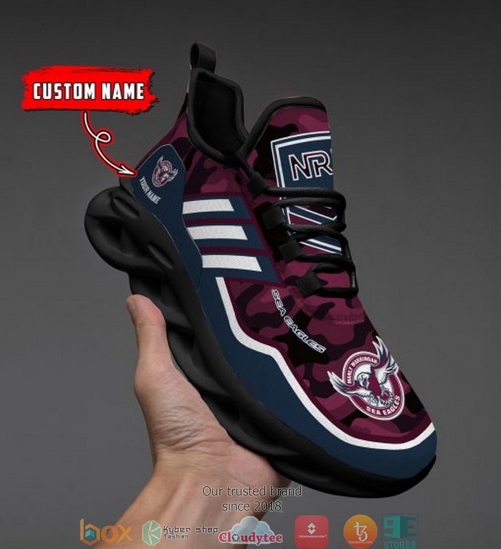 NRL Manly Warringah Sea Eagles Custom Name Camo Max Soul Shoes NRL Manly Warringah Sea Eagles Custom Name Camo Max Soul Shoes