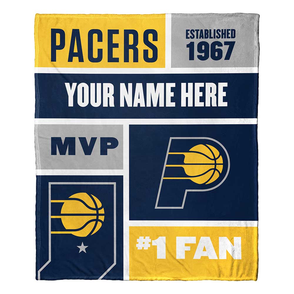 NBA Indiana Pacers Custom Name #1 Fan Fleece Blanket