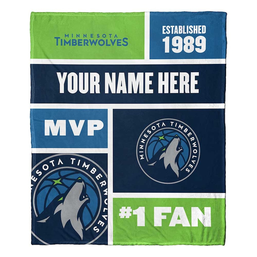NBA Minnesota Timberwolves Custom Name #1 Fan Fleece Blanket