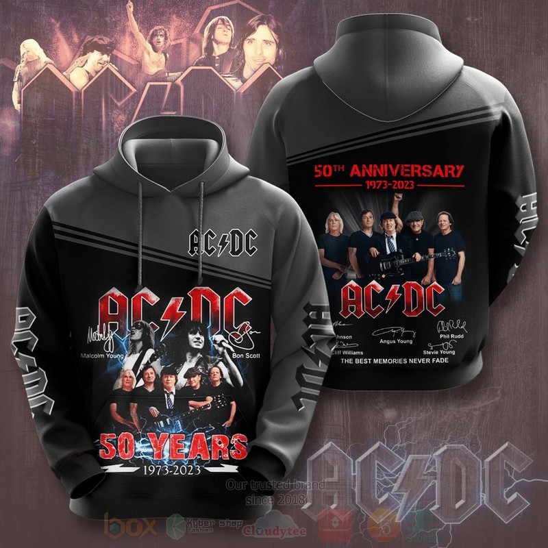AC/DC Band 50 Years 1973 – 2023 Zip Up Hoodie AC/DC Band 50 Years 1973 – 2023 Zip Up Hoodie