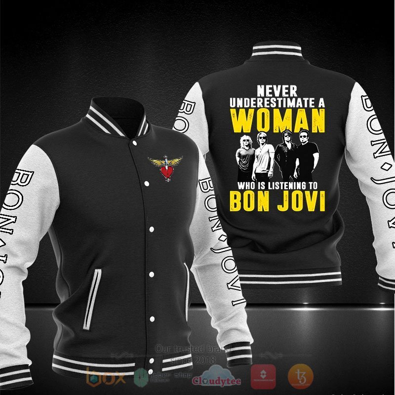 Bon Jovi Black White Baseball Jacket