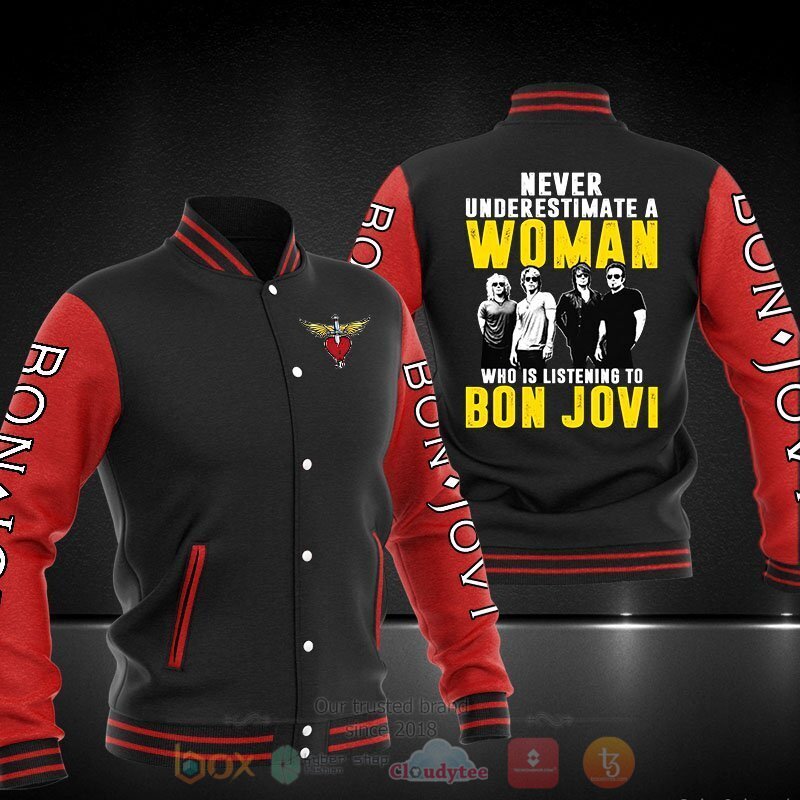 Bon Jovi Black Red Baseball Jacket Bon Jovi Black Red Baseball Jacket