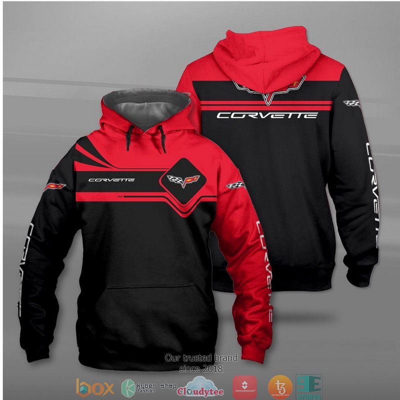 Chevrolet Corvette Red Black Pullover Hoodie V2 Chevrolet Corvette Red Black Pullover Hoodie V2