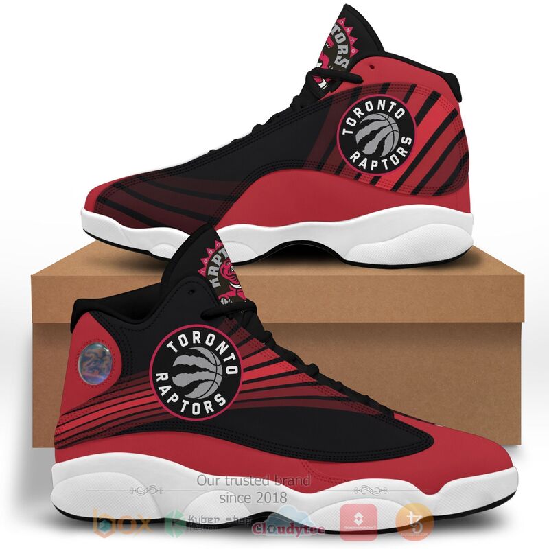 NBA Toronto Raptors Black Red Air Jordan 13 Shoes V2