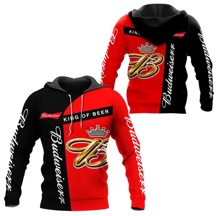 Budweiser King Of Beers Red Black Pullover Hoodie V1