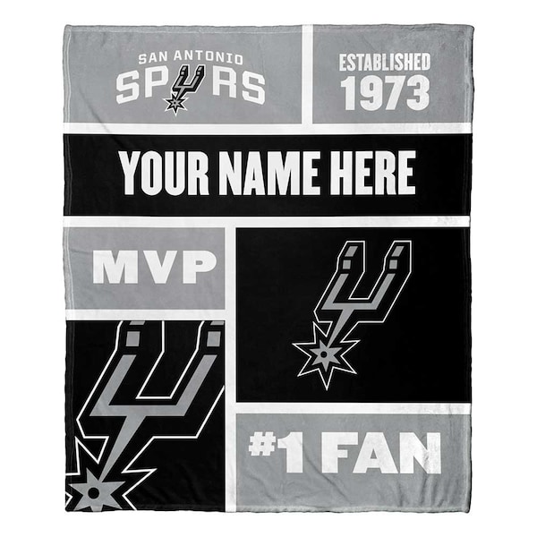 NBA San Antonio Spurs Custom Name #1 Fan Fleece Blanket