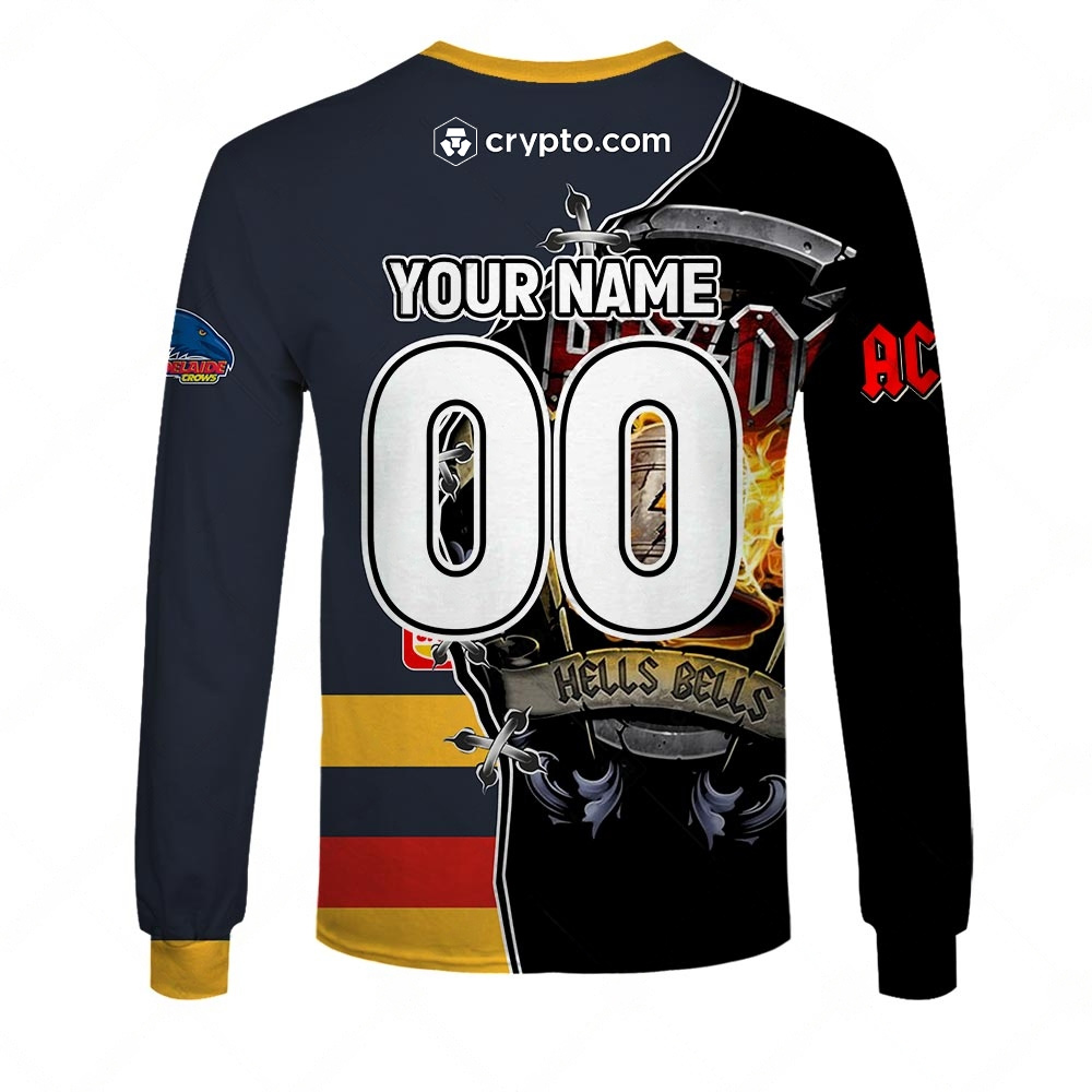 AFL Adelaide Crows AC/DC Mix Custom Name Number 2023 Home Guernsey Sweatshirt AFL Adelaide Crows AC/DC Mix Custom Name Number 2023 Home Guernsey Sweatshirt