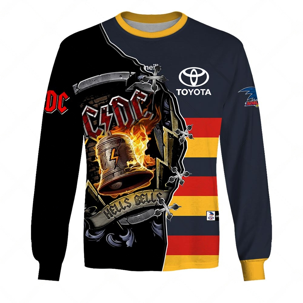 AFL Adelaide Crows AC/DC Mix Custom Name Number 2023 Home Guernsey Sweatshirt AFL Adelaide Crows AC/DC Mix Custom Name Number 2023 Home Guernsey Sweatshirt