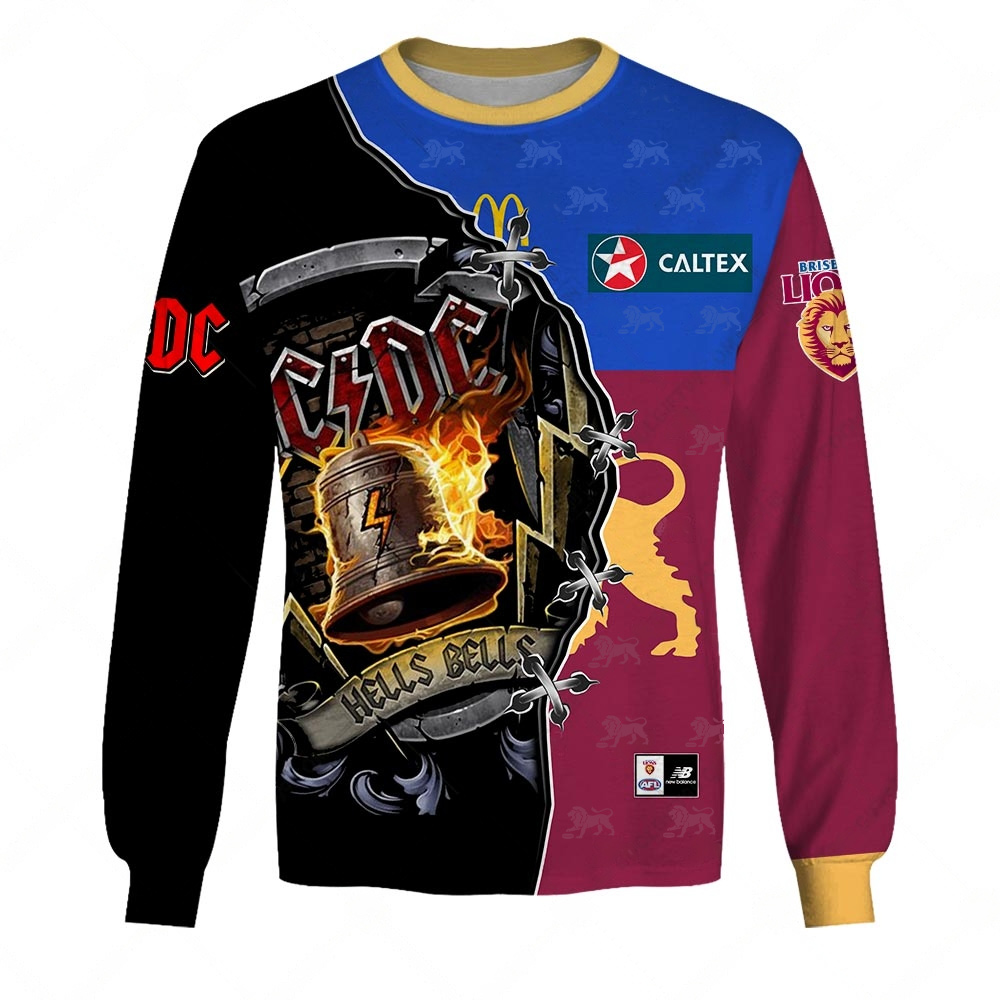 AFL Brisbane Lions AC/DC Mix Custom Name Number 2023 Home Guernsey Sweatshirt