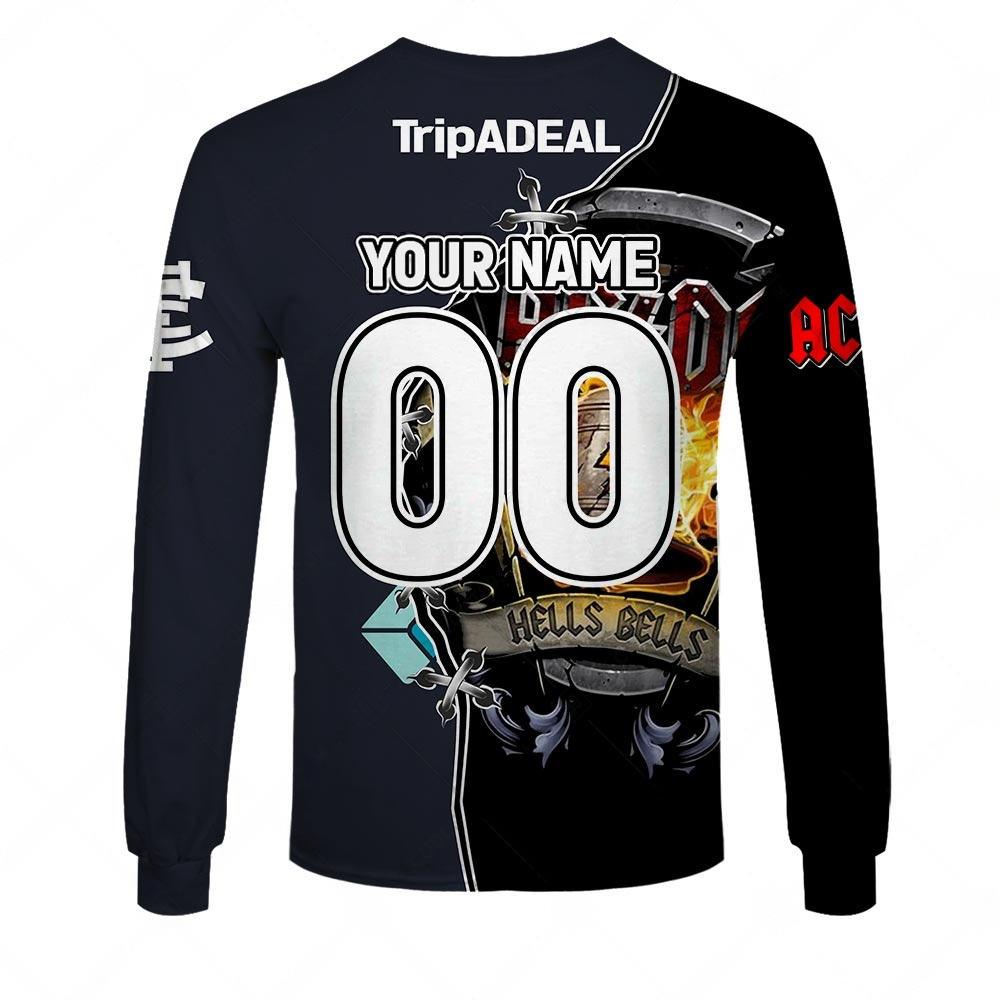 AFL Carlton Blues AC/DC Mix Custom Name Number 2023 Home Guernsey Sweatshirt