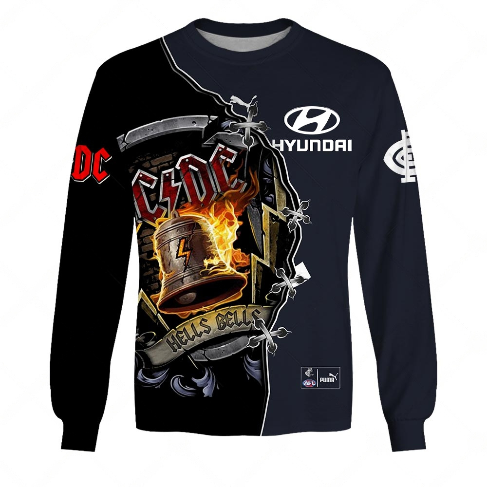 AFL Carlton Blues AC/DC Mix Custom Name Number 2023 Home Guernsey Sweatshirt