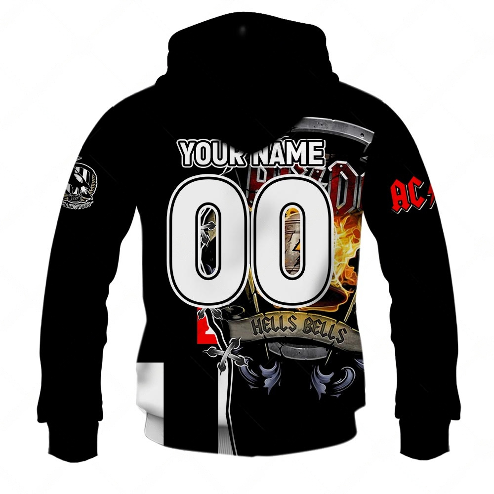 AFL Collingwood Magpies AC/DC Mix Custom Name Number 2023 Home Guernsey Pullover Hoodie AFL Collingwood Magpies AC/DC Mix Custom Name Number 2023 Home Guernsey Pullover Hoodie