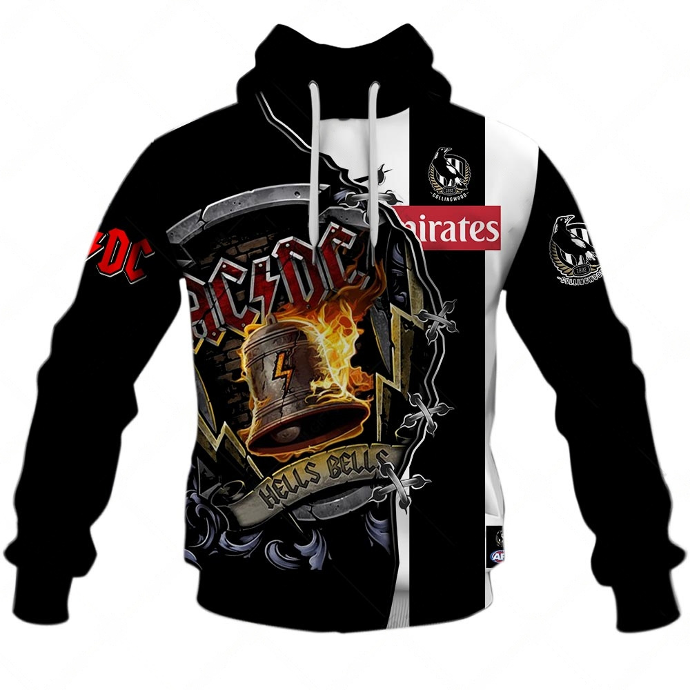 AFL Collingwood Magpies AC/DC Mix Custom Name Number 2023 Home Guernsey Pullover Hoodie AFL Collingwood Magpies AC/DC Mix Custom Name Number 2023 Home Guernsey Pullover Hoodie