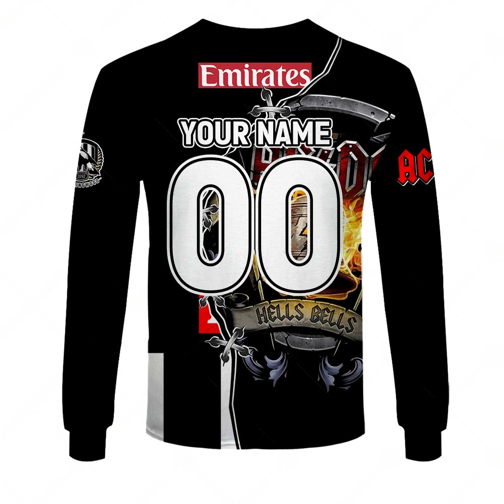 AFL Collingwood Magpies AC/DC Mix Custom Name Number 2023 Home Guernsey Sweatshirt