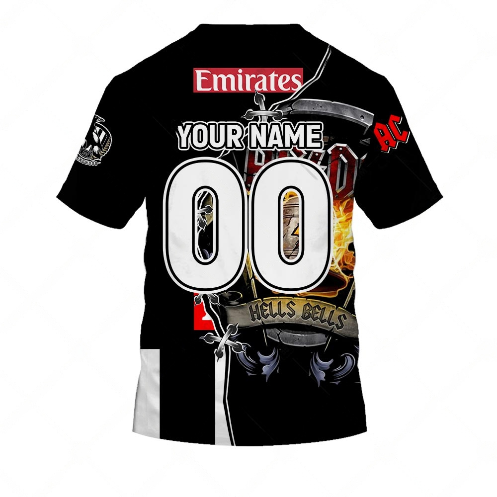 AFL Collingwood Magpies AC/DC Mix Custom Name Number 2023 Home Guernsey T-Shirt