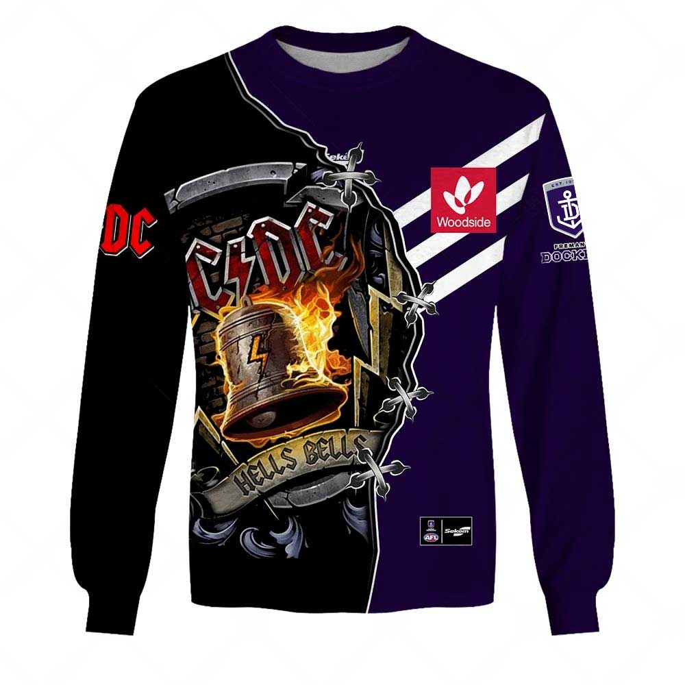 AFL Fremantle Dockers AC/DC Mix Custom Name Number 2023 Home Guernsey Sweatshirt