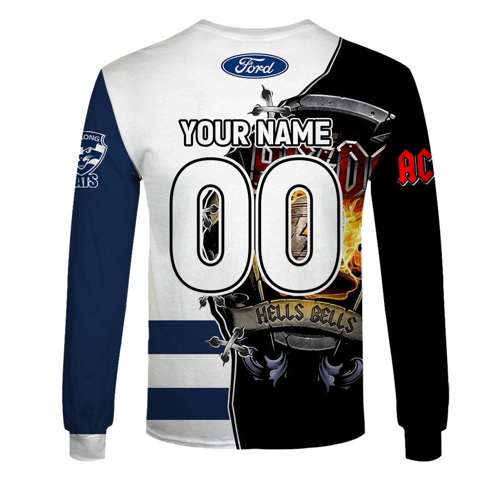 AFL Geelong Cats AC/DC Mix Custom Name Number 2023 Home Guernsey Sweatshirt