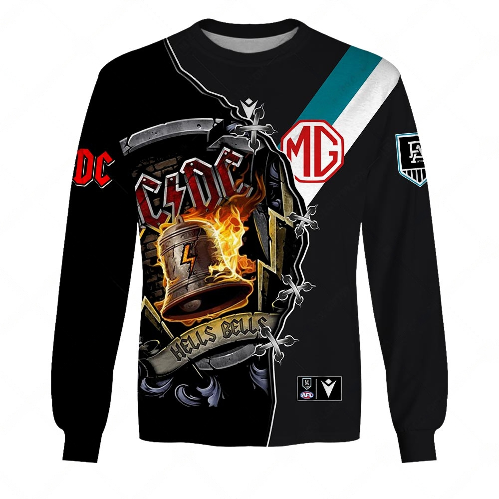 AFL Port Adelaide AC/DC Mix Custom Name Number 2023 Home Guernsey Sweatshirt