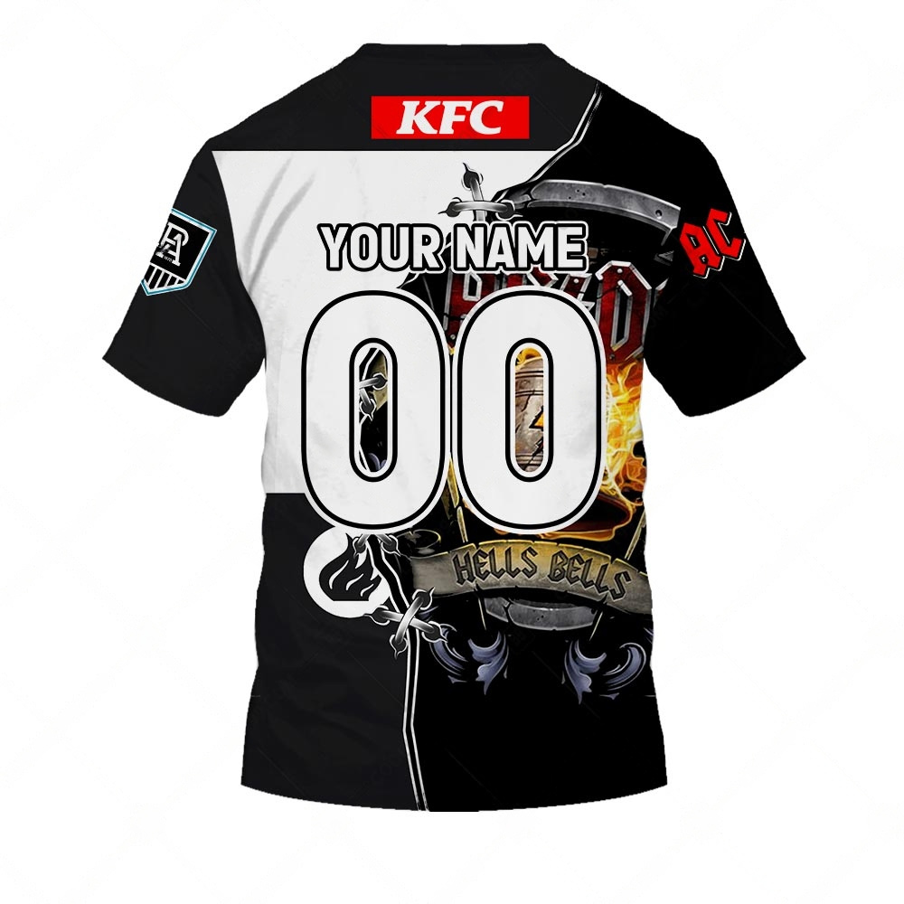 AFL Port Adelaide AC/DC Mix Custom Name Number 2023 Home Guernsey T-Shirt