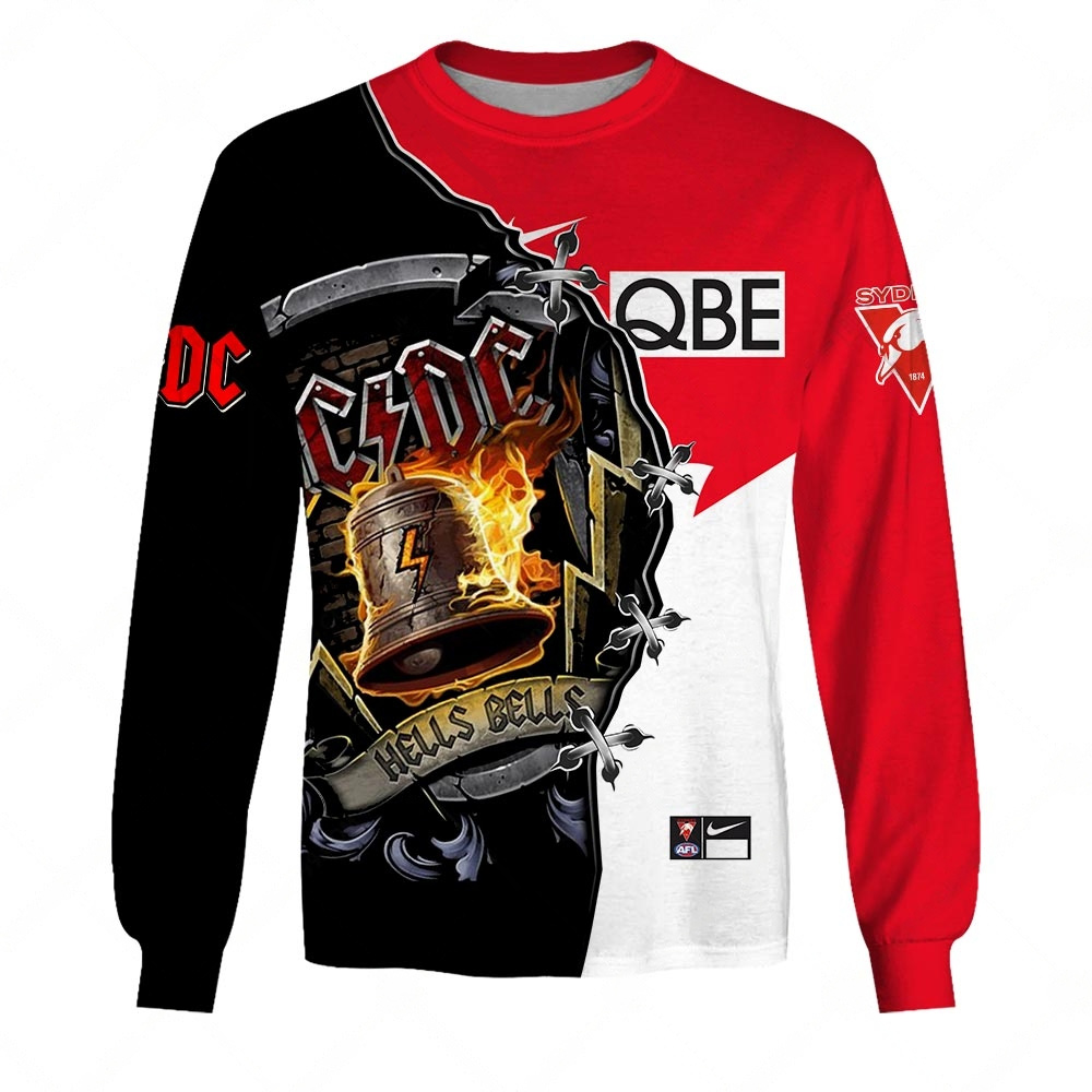 AFL Sydney Swans AC/DC Mix Custom Name Number 2023 Home Guernsey Sweatshirt