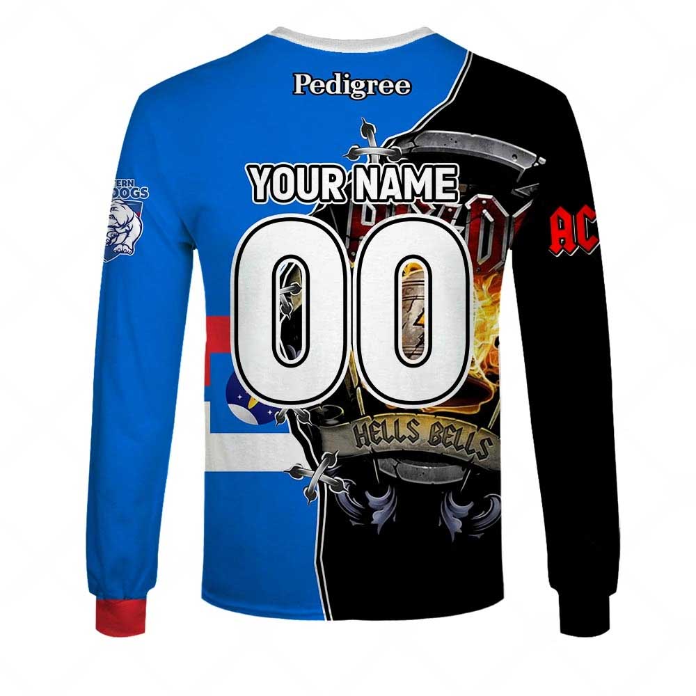 AFL Western Bulldogs AC/DC Mix Custom Name Number 2023 Home Guernsey Sweatshirt